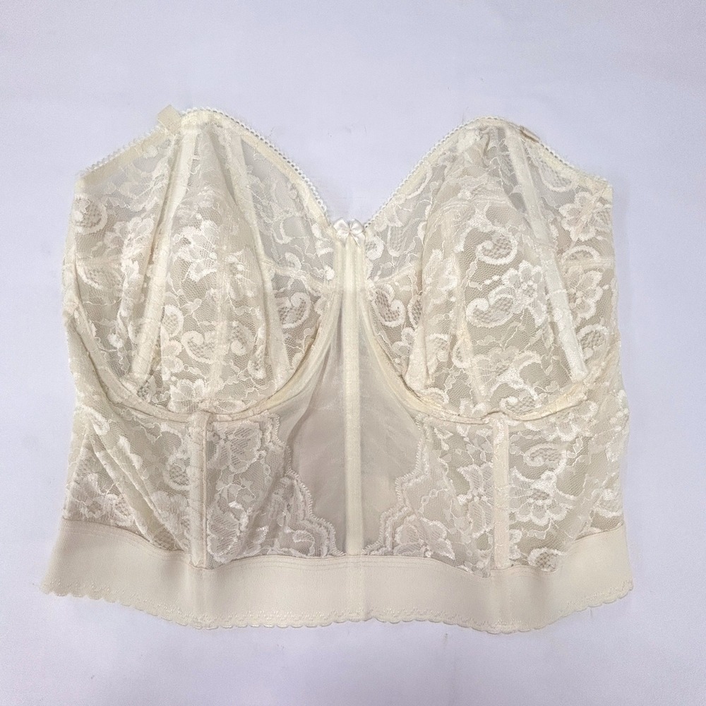 Goddess Vintage Longline Bustier 44FF Ivory Lace Bridal Regencycore Corset